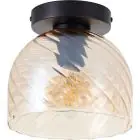 Brilliant Casto Luce da soffitto Vetro Metallo Nero Beige | 190mm - Adatto per 1x E27