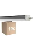 Confezione Multipack 10x Ledvance Stagna Reglette Stagna FLEX Cablaggio Entra/Esci PC 34W 5600lm - 840 Bianco Freddo | 120cm -Sostitutiva 2x36W